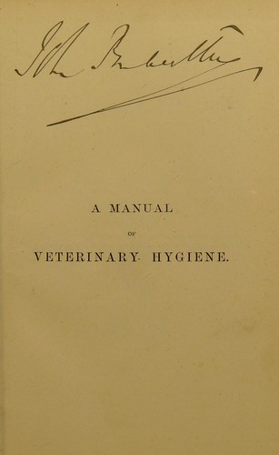 Cover for A manual of veterinary hygiene