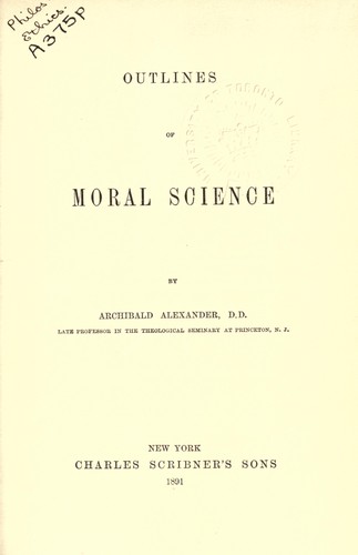 Cover for Outlines of moral science