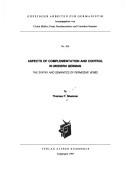 Cover for Aspects of complementation and control in modern German