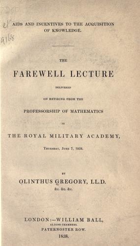 Cover for Aids and incentives to the acquisition of knowledge