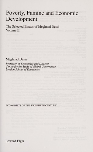 Cover for The selected essays of Meghanad Desai