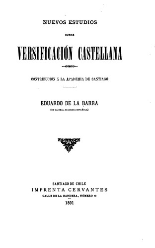 Cover for Nuevos estudios sobre versificación castellana