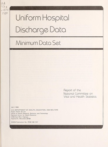 Cover for Uniform hospital discharge data