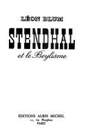 Cover for Stendhal et le beylisme.