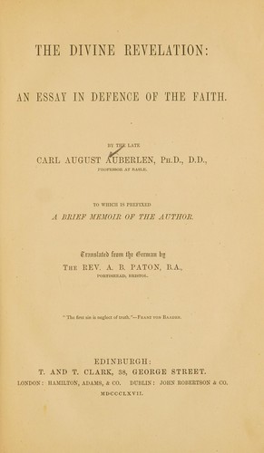 Cover for The divine revelation