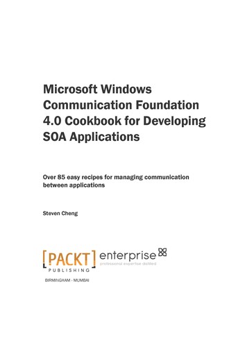Cover for Microsoft Windows Communication Foundation 4.0 cookbook for developing SOA applications