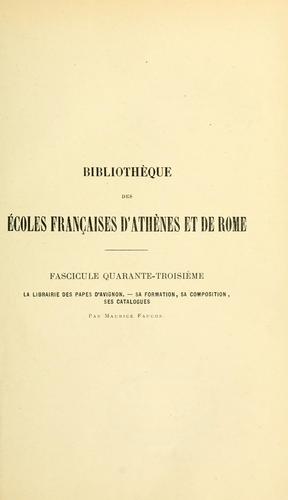Cover for librairie des papes d'Avignon