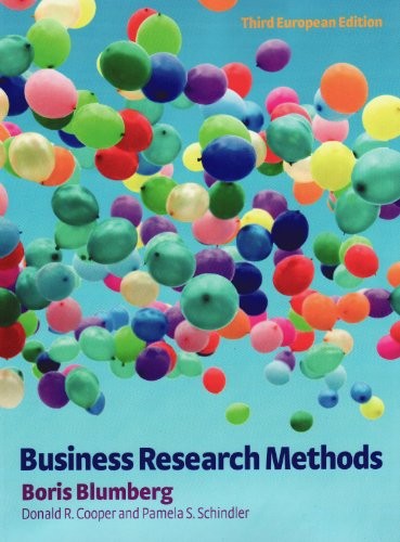Cover for Business Research Methods. Boris Blumberg, Donald R. Cooper and Pamela S. Schindler