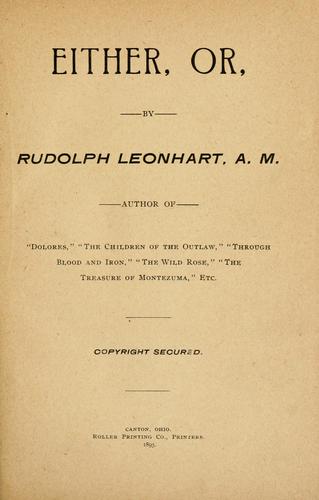 Cover for Either, or