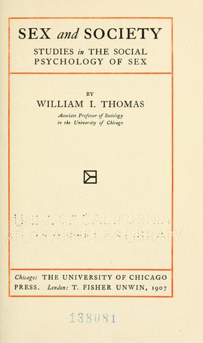 Cover for Sex and Society