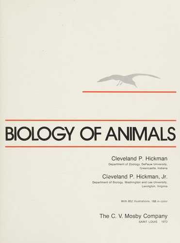 Cover for Biology of animals