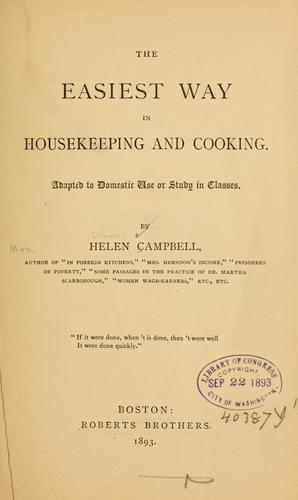 Cover for The easiest way in housekeeping and cooking.