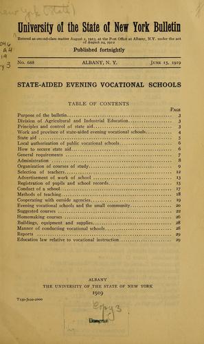Cover for State-aided evening vocational schools ...