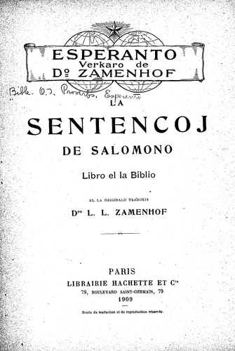 Cover for La Sentencoj de Salomono