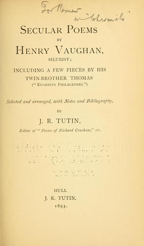 Cover for Secular poems