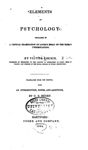 Cover for Elements of psychology