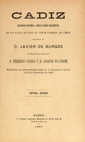 Cover for Cádiz