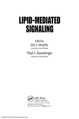 Cover for Lipid-mediated signaling