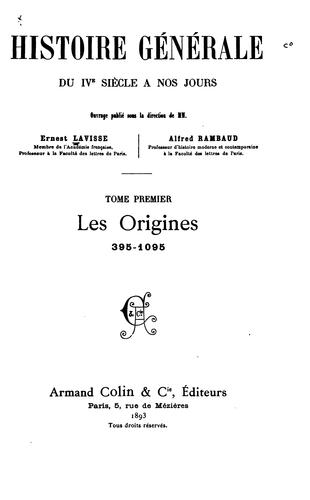 Cover for Histoiree générale du IVe siècle à nos jours