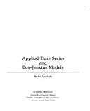 Cover for Applied time series and Box-Jenkins models