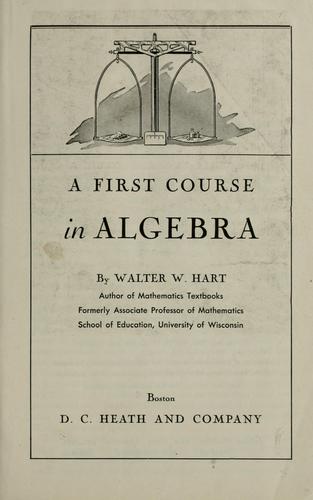 Cover for A first course in algebra