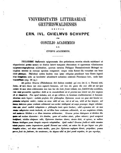 Cover for Philodemi Gadarensis epigrammata