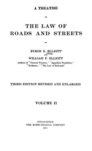 Cover for A treatise on the law of roads and streets