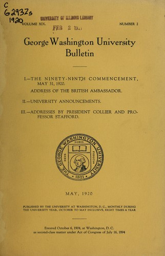 Cover for Ninety-ninth commencement May 31, 1920