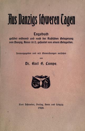Cover for Aus Danzigs schweren Tagen