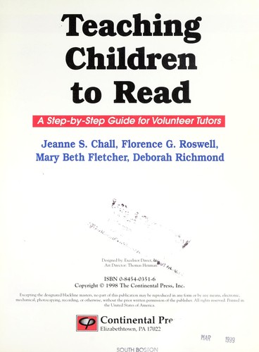 Cover for Teaching children to read