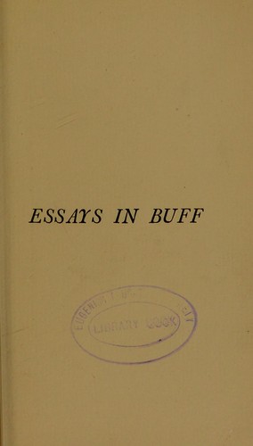 Cover for Essays in buff