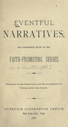 Cover for Eventful narratives