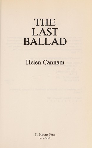 Cover for The last ballad