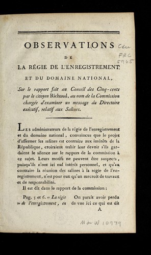 Cover for Observations