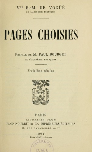Cover for Pages choisies
