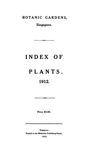 Cover for Index of plants. 1912