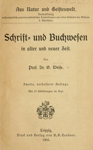 Cover for Schrift- und buchwesen in alter und neuer zeit.