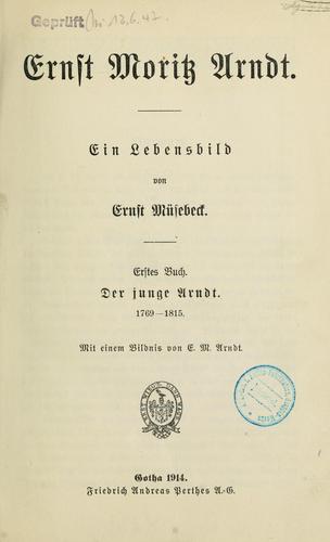 Cover for Ernst Moritz Arndt