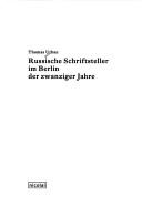 Cover for Russische Schriftsteller im Berlin der zwanziger Jahre