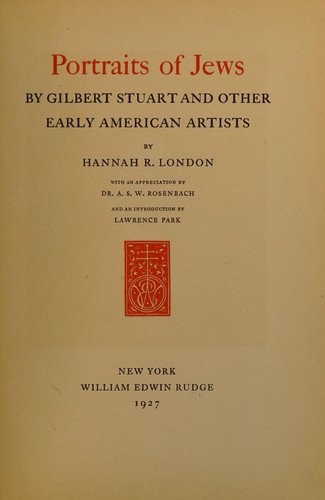 Cover for Portraits of Jews by Gilbert Stuart and other early American artists