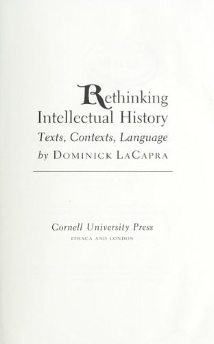 Cover for Rethinking intellectual history