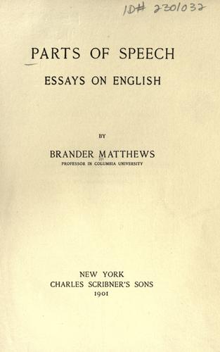 Cover for Parts of speech
