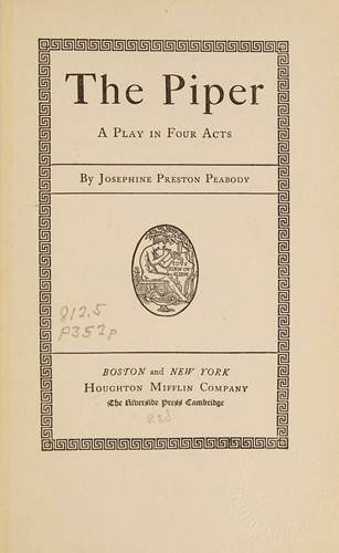 Cover for The piper, a play in four acts