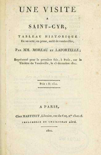 Cover for visite à Saint-Cyr, tableau historique en un acte, melé de vaudevilles.