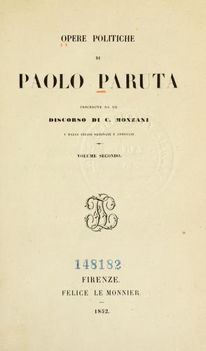 Cover for Opere politiche di Paolo Paruta