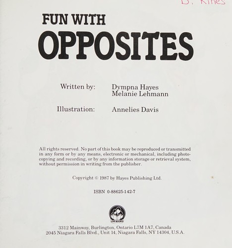 Cover for Fun With Opposites