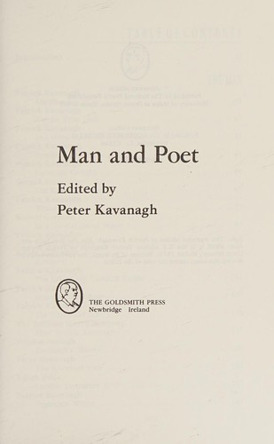 Cover for Man and Poet