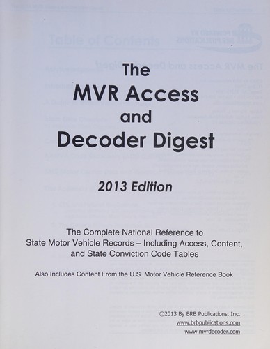 Cover for The MVR access and decoder digest