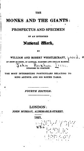 Cover for The Monks and the Giants: Prospectus and Speciman of an Intended National Work, Intended to ...
