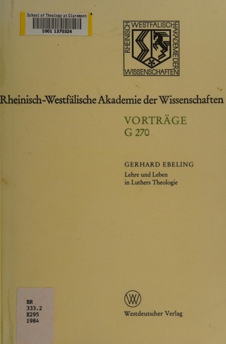 Cover for Lehre und Leben in Luthers Theologie